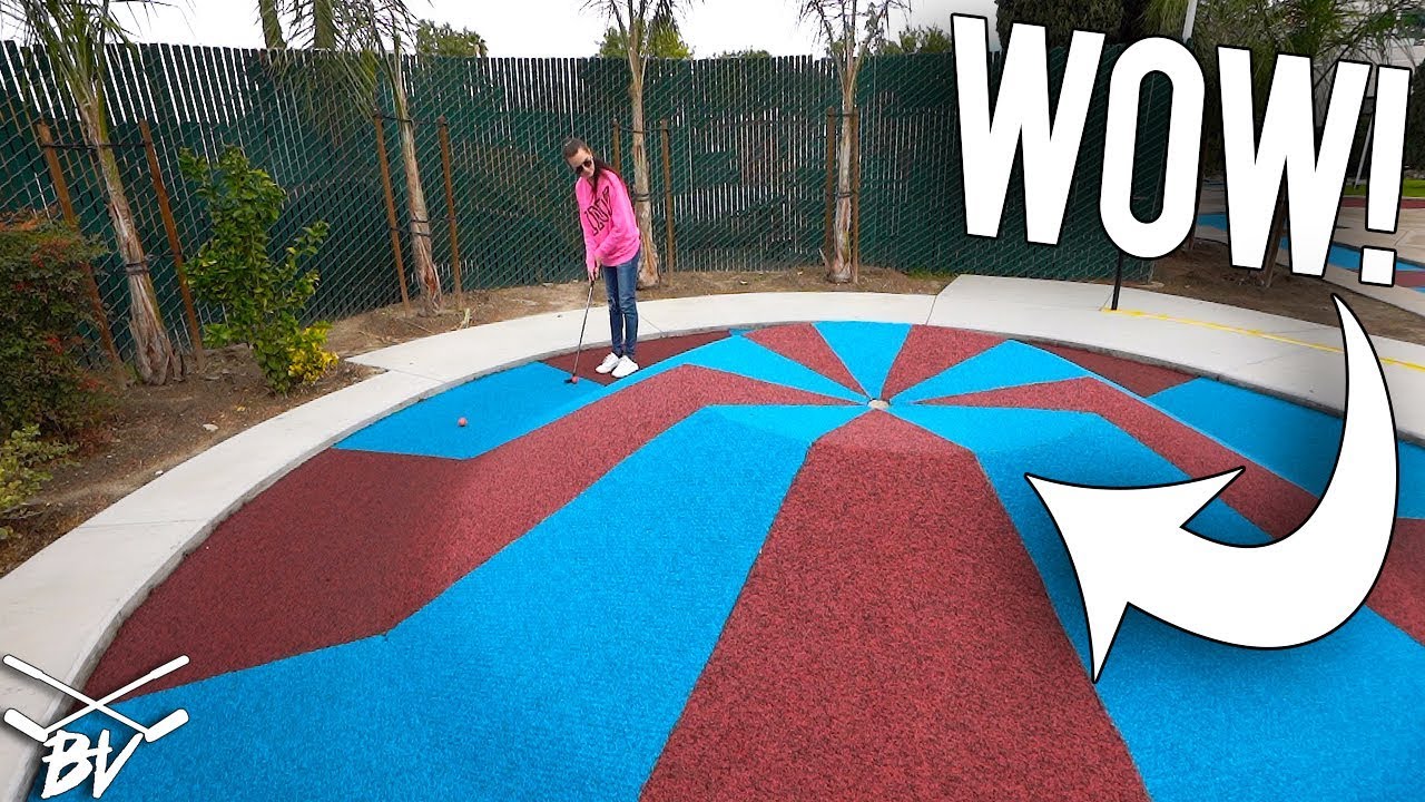 SO MANY LUCKY MINI GOLF HOLE IN ONES AT THIS CRAZY MINI GOLF COURSE!