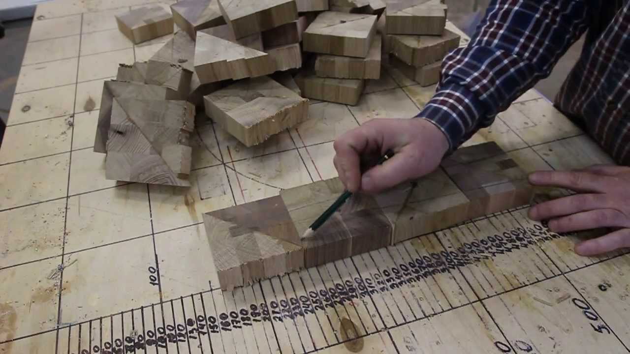Making Chaotic pattern end grain cutting board from scrap wood