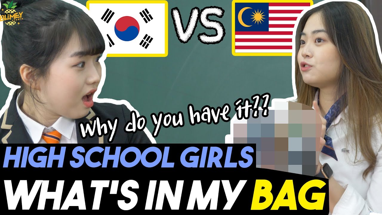 What's in my bag? Gadis sekolah KR&MY tunjuk ada apa dalam beg mereka! ｜Malaysia Talk in Korea 2 EP5