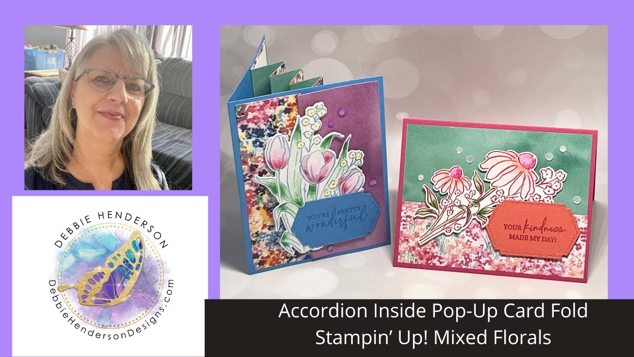 Accordion Inside Pop-Up Card Fold with Stampin' Up! Mixed Florals