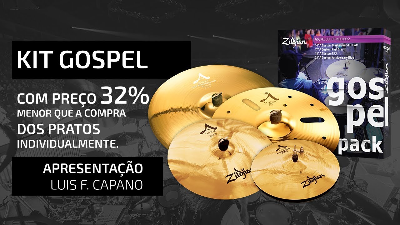 Zildjian® KIT GOSPEL - Preço 32% menor!