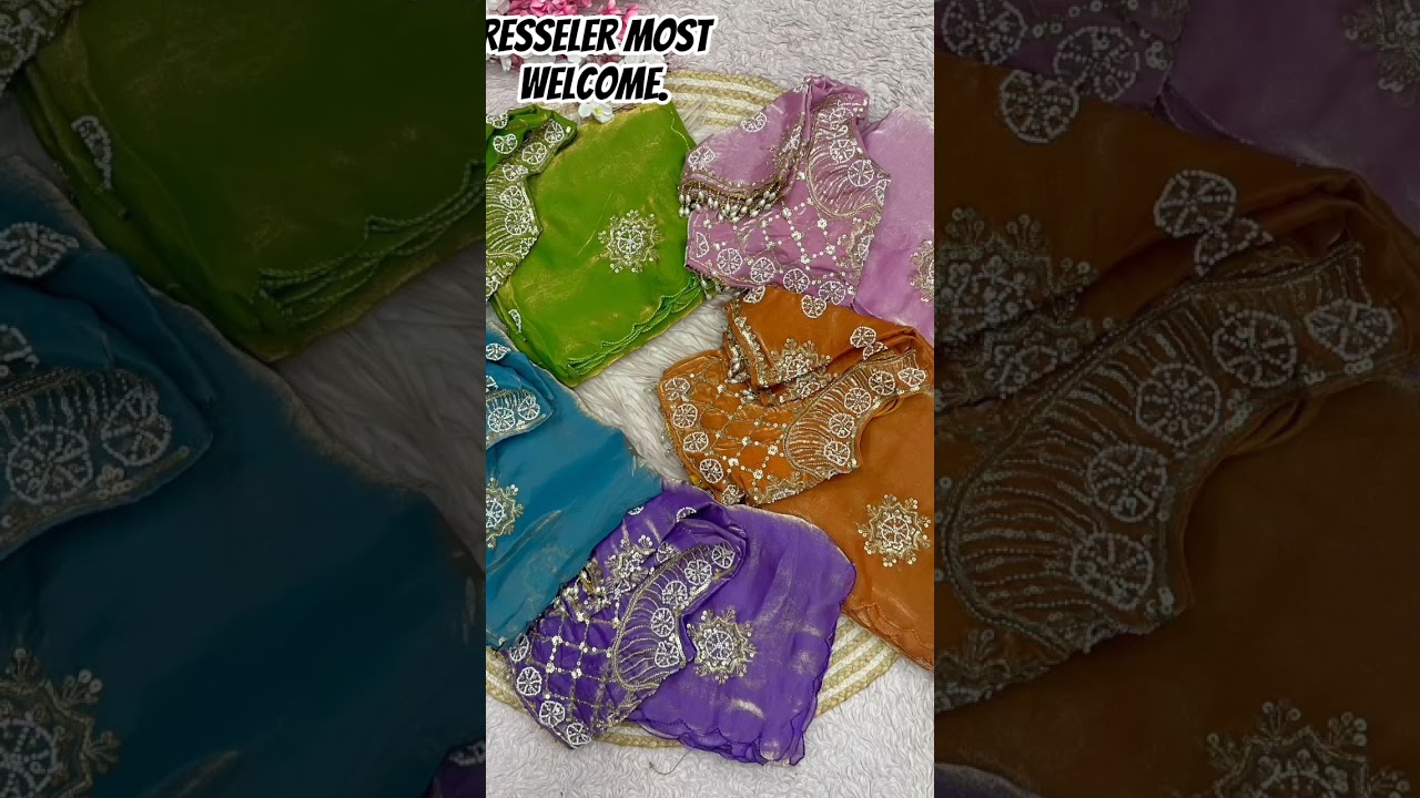 Fandy silk saree with readymade blouse... 