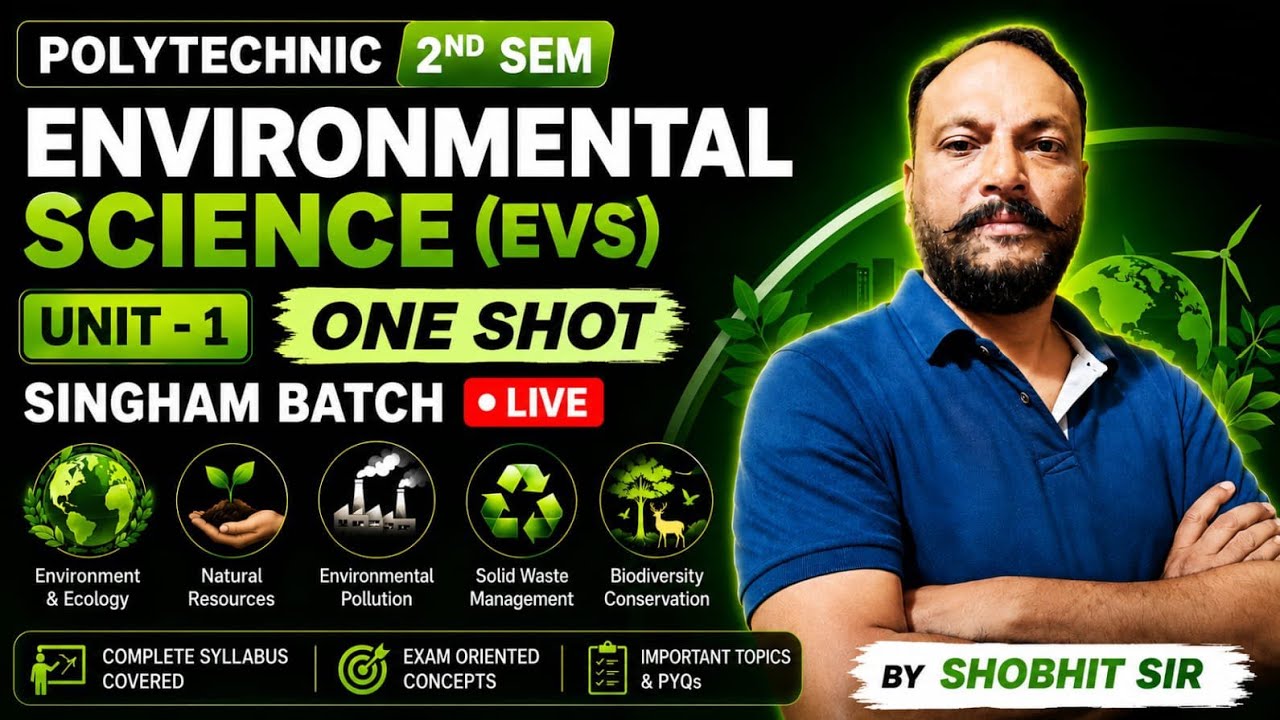 Polytechnic EVS Unit-1 One Shot 2026 | Environmental Science Complete Revision