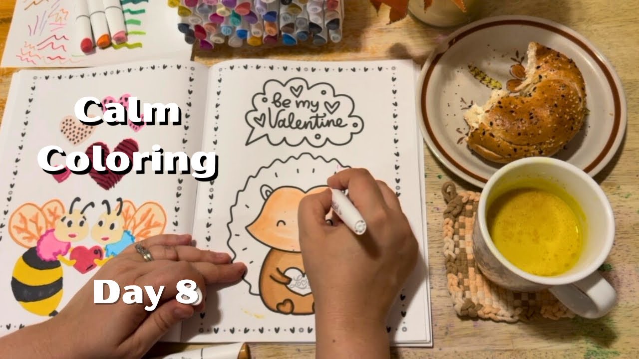 Day 8 | Coloring a Valentine’s Page - Porcupine & Love