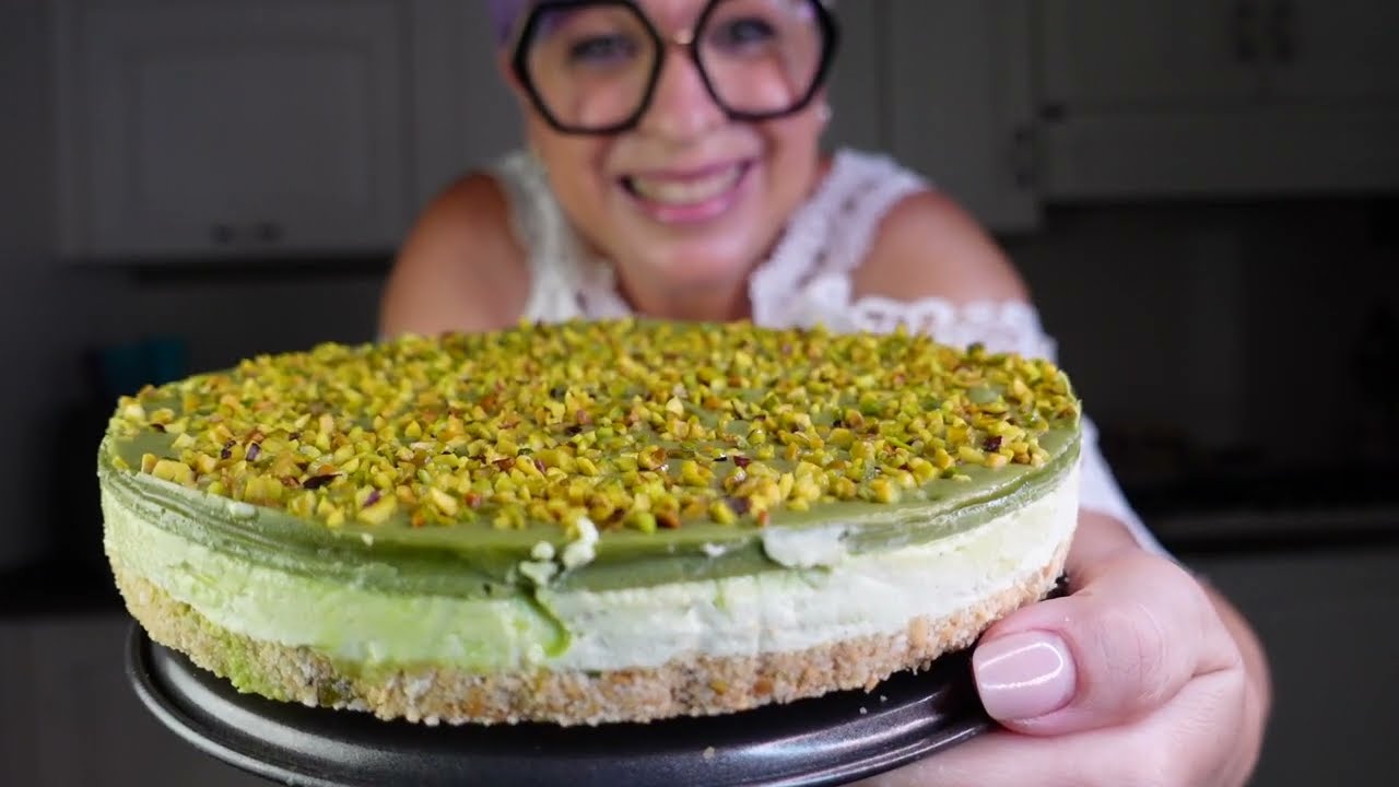 Cheesecake al pistacchio TORTA FREDDA SENZA COTTURA -  SENZA FORNO - SENZA GELATINA