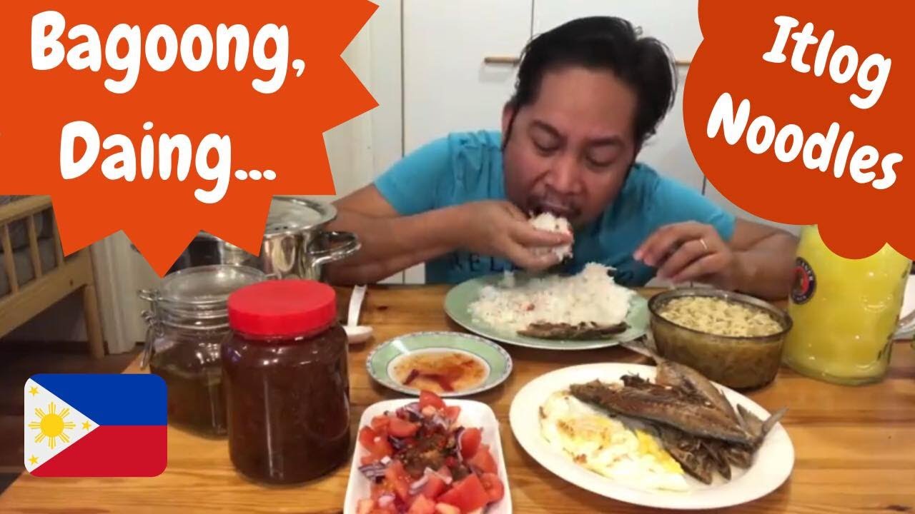 KAING PINOY!!! TUYO O' DAING O' BULAD, NOODLES, BAGOONG, KAMATIS AT SIBUYAS 