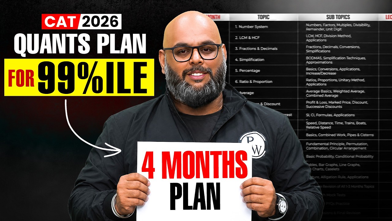 CAT 2026 Quants Study Plan | How to Score 99+ Percentile in the Last 4 Months