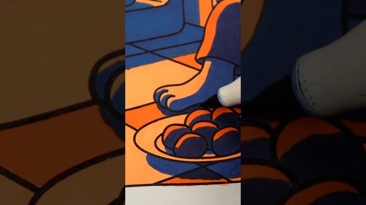 2 Marker Coloring Session: high-contrast, dreamlike aesthetic