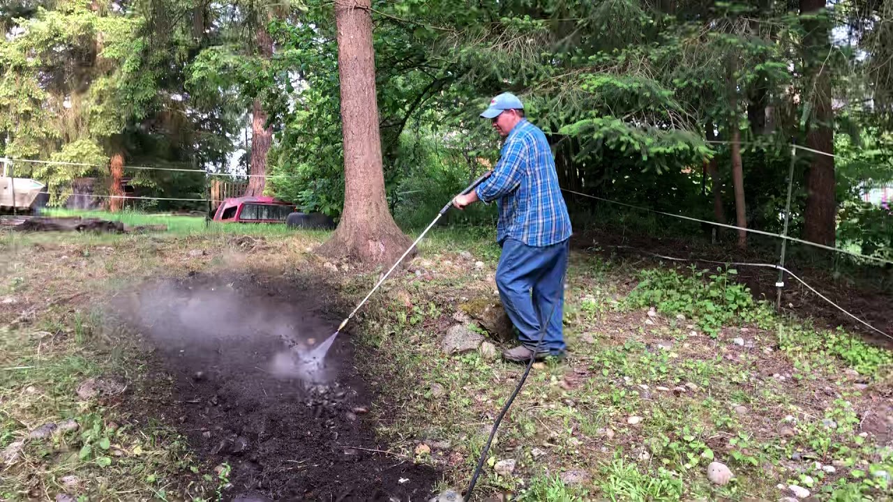 Hydrotilling Removing weeds BlackBerries stinging nettle’s in a horse arena getting ready for Garden