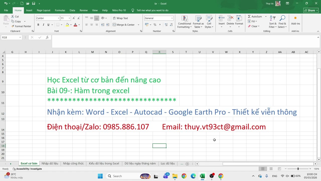 Bài 09: Làm chủ các hàm trong Excel từ A-Z | Excel thực hành dễ làm Phần 2