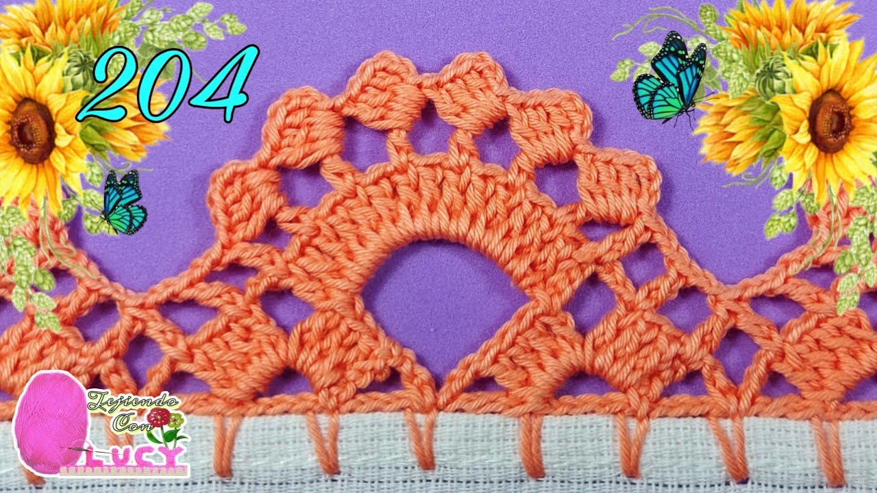 PUNTILLA 204/Puntilla  de 2 VUELTAS, rápida y fácil 🌷🌻 ¡Te encantará!