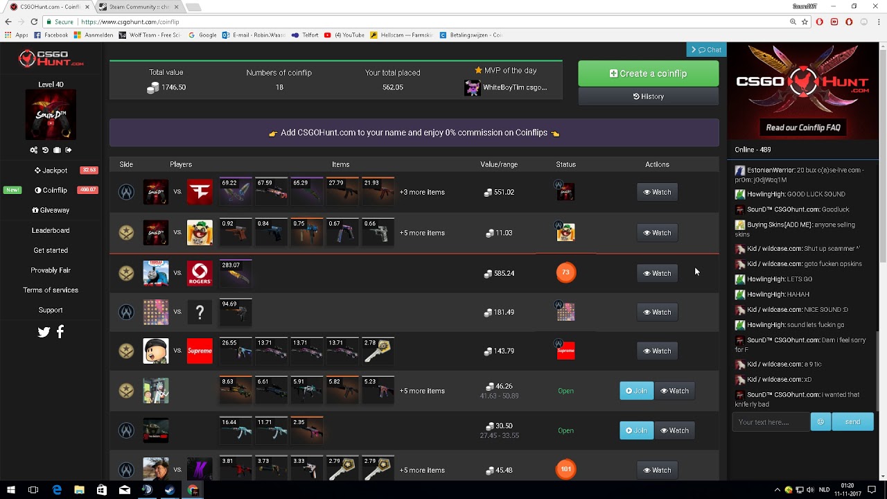Flipping for cool Knife! Gambling on CSGOHunt!