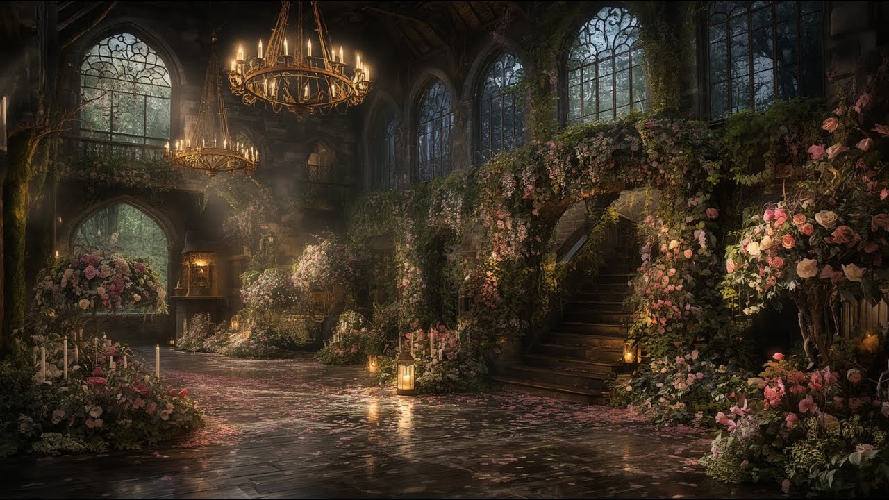 🛑 LIVE: Enchanted Gothic Spring Ballroom | Soft and Peaceful Piano for Relaxing, Reading, Studying