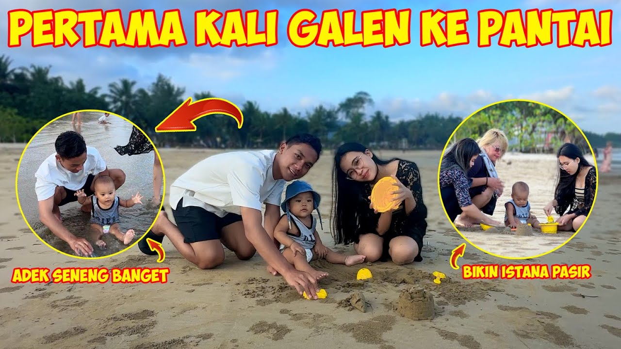 PERTAMA KALI GALEN MANDI AIR LAUT😍