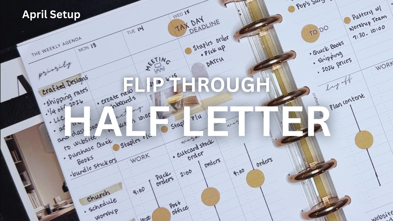 April Planner Flip Through | Half Letter Setup | Cozy & Functional Planning