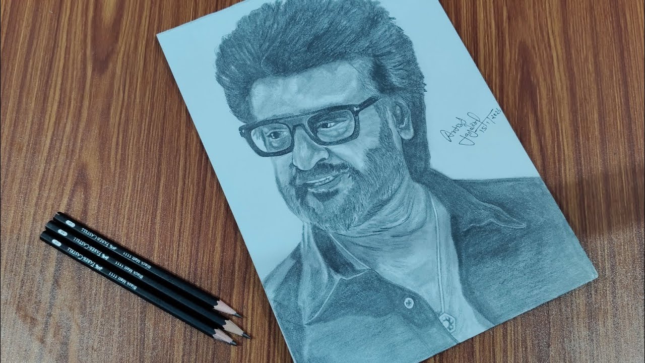 Sketch of Rajani Kant sir ll How to draw sketch ll #skechartist 
