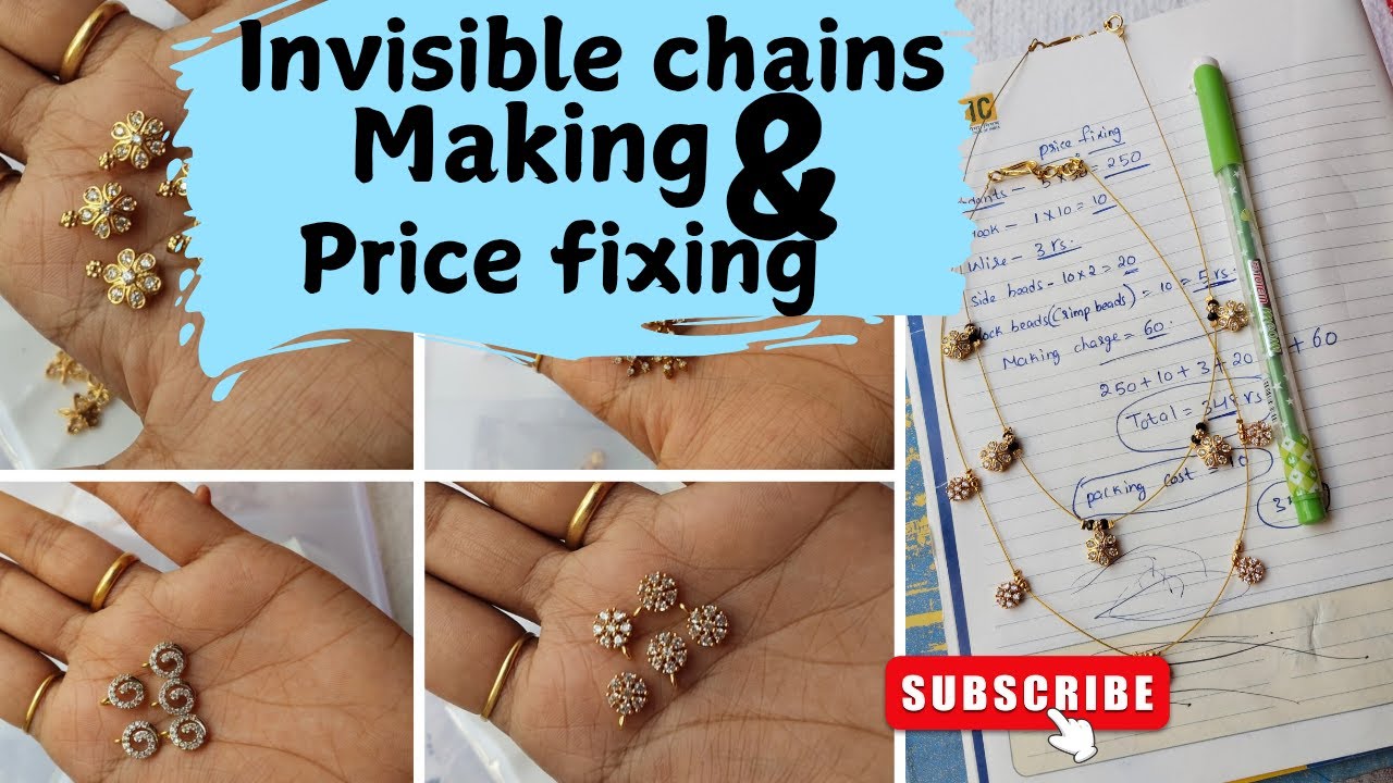 invisible chains making and price fixing| Trending invisible chains collection #handmadejewelry #vrl