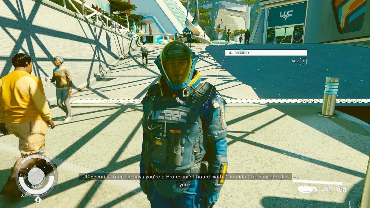Guard's line for Professor Protagonist. Starfield.