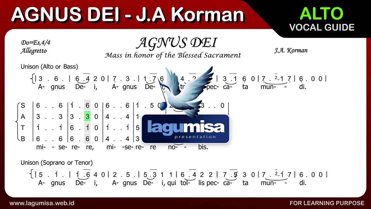 AGNUS DEI - J.A Korman - ALTO Part