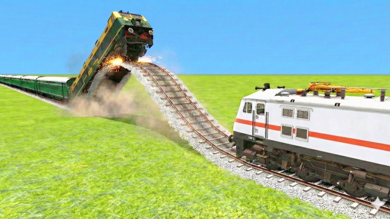 OVER SPEED ARMY TRAIN CLIMB ON ALTITUDE UPHILL TOP HEIGHT RAILWAY TRACKS🔺Train Simulator | TrainsFun