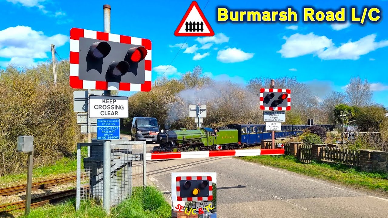 LED Lights at Burmarsh Road Level Crossing, Romney, Hythe & Dymchurch Railway (Kent)