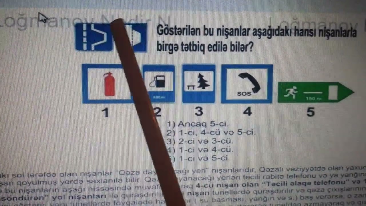 Test izahı (məcburi və məlumatverici nişanlar)