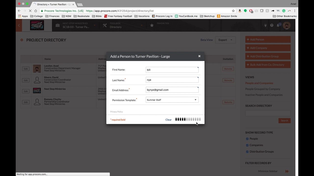 Основы Procore: как использовать каталог для добавления летнего персонала