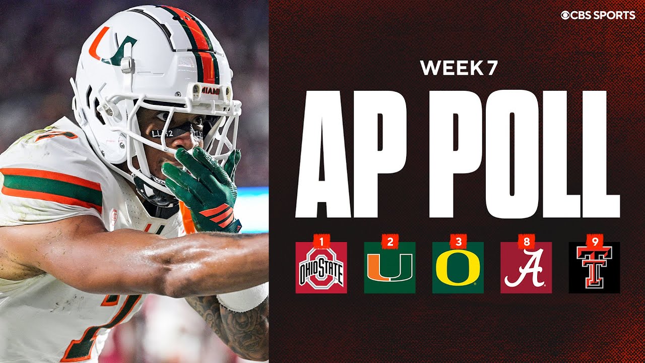 AP Top 25 Poll Released 🚨: Miami up to No. 2, Which team is in more trouble Texas or Penn State?