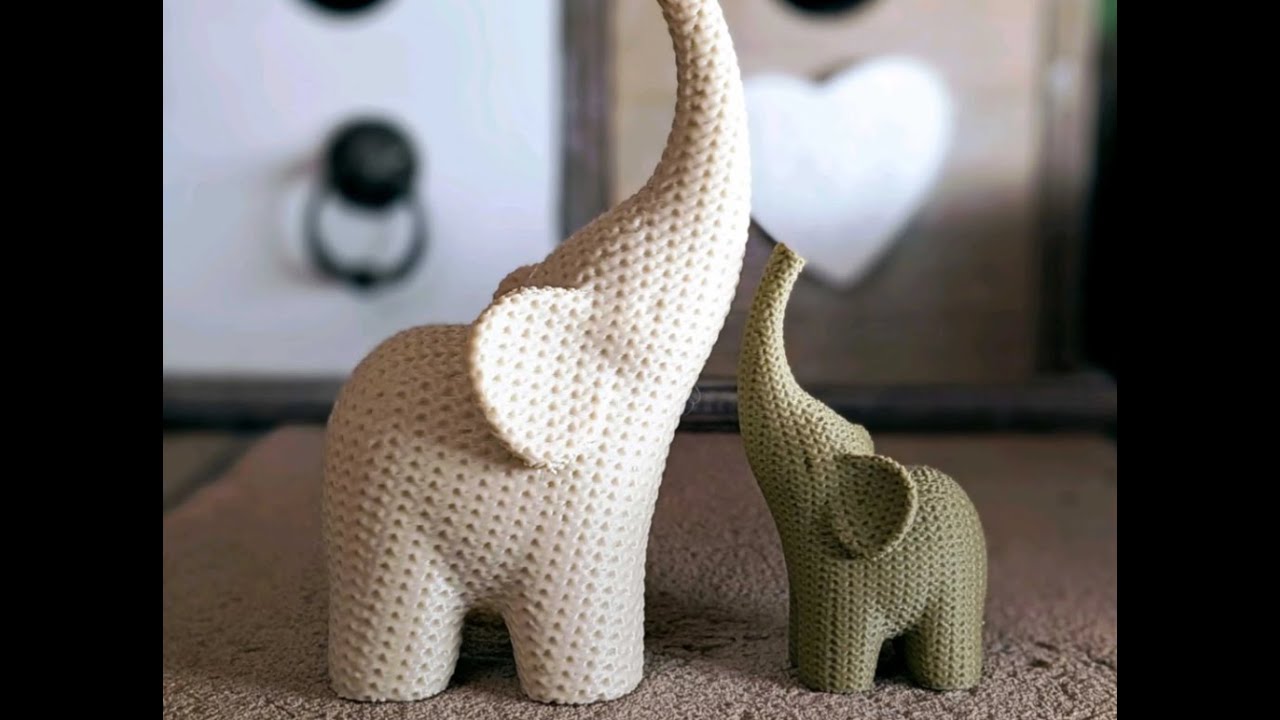 Timelapse - Elefante em Tricô de 10cm em filamento PLA- Bambu Lab A1