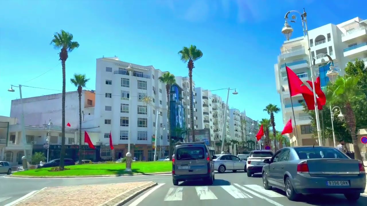 Driving from Martil to tetouan Morocco Africa Person Walking | video 4K HDR 60fps