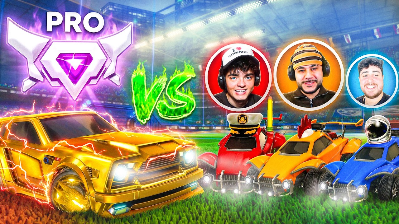 3 STREAMER VS 1 PRO in Rocket League (unmöglich) 🚗🤯
