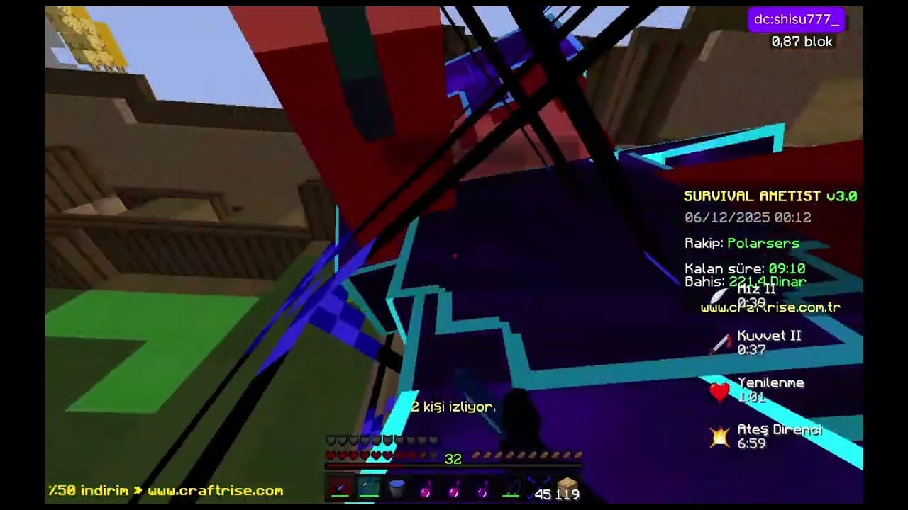 1x Buz / 8x kral zehir / duello pvp / craftrise survival ametist