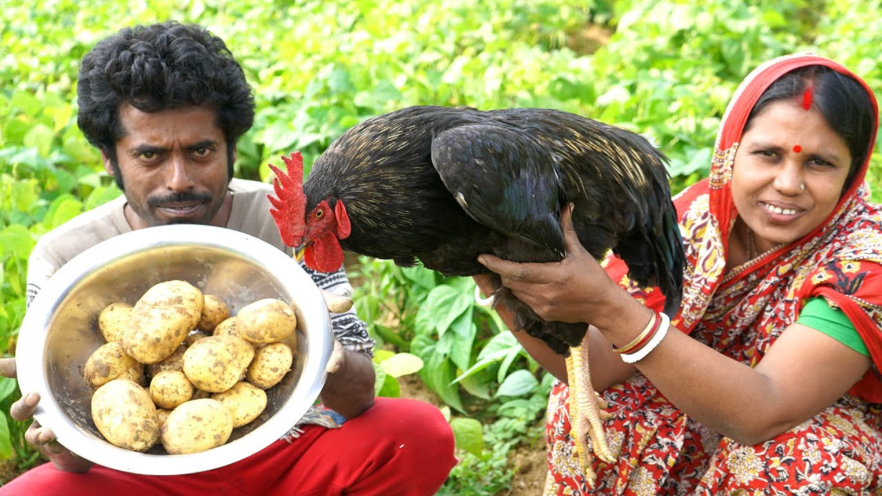 Black Deshi Country Chicken Cooking by Village Women | Village Cooking Review Channel