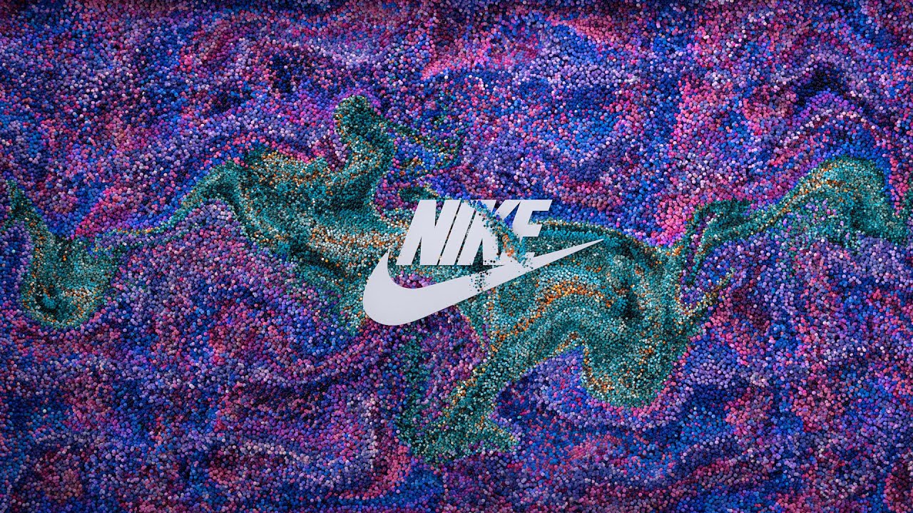 C4D X-PARTICLES & OCTANE Render xpFluidFX with Acrylic Particles with Nike Logo