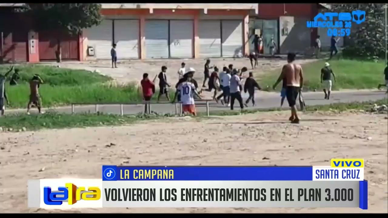 Se registran violentos enfrentamientos en el Plan Tres Mil de Santa Cruz