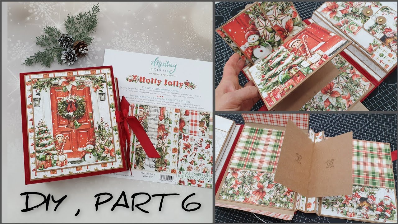Photo album - scrapbooking 📷 Mintay - Holly Jolly 🙂 inside cover 📷 diy tutorial.