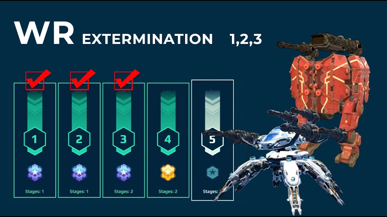War Robots | WR Extermination mode Level 1,2 & 3 completed 25 jul 2024 | War Robots Tips And Tricks
