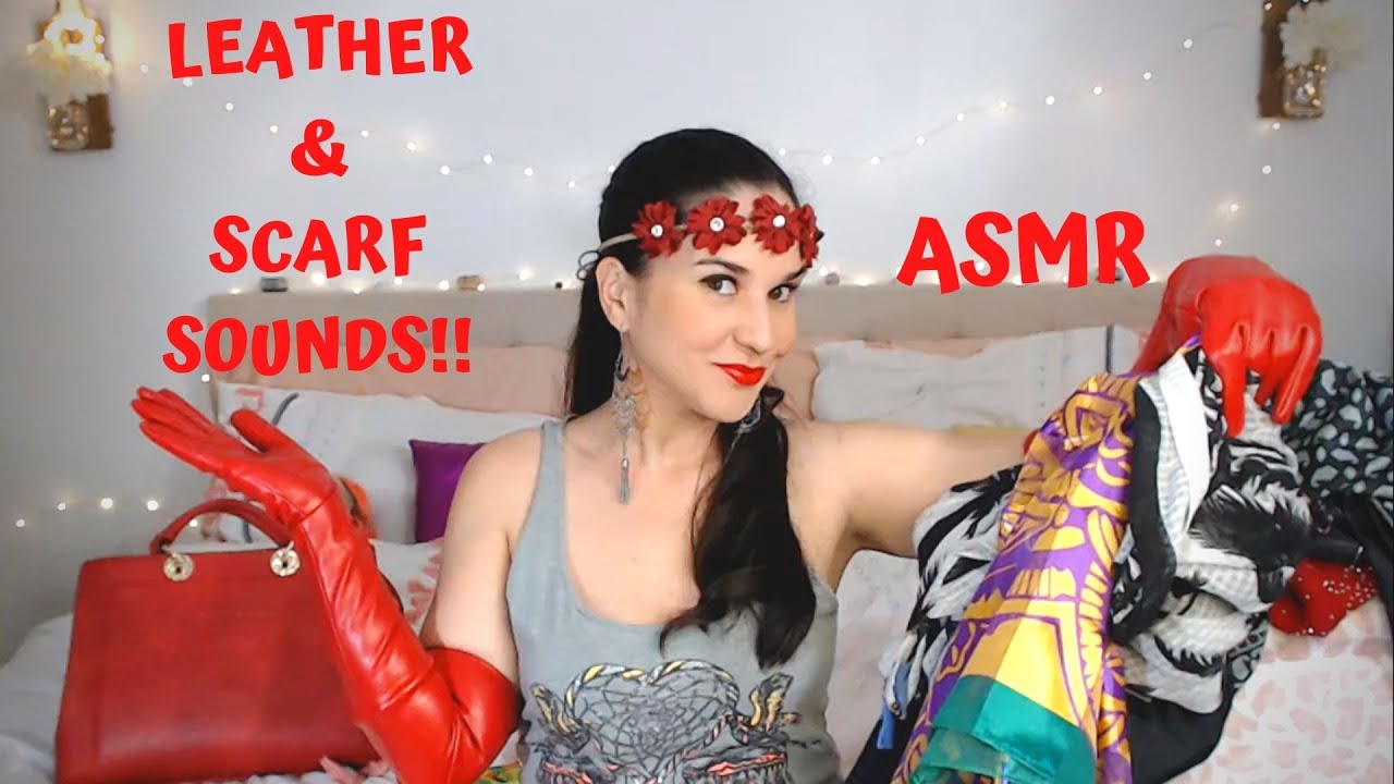 ASMR Leather and Scarf Haul- Several Fabric Sounds!!!