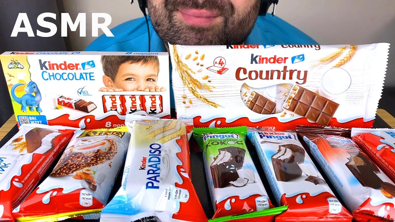 ASMR KINDER CHOCOLATE PARTY 초콜릿 리얼사운드 먹방 MUKBANG (DELICE, PINGUI, PARADISO, COUNTRY) EATING SOUNDS