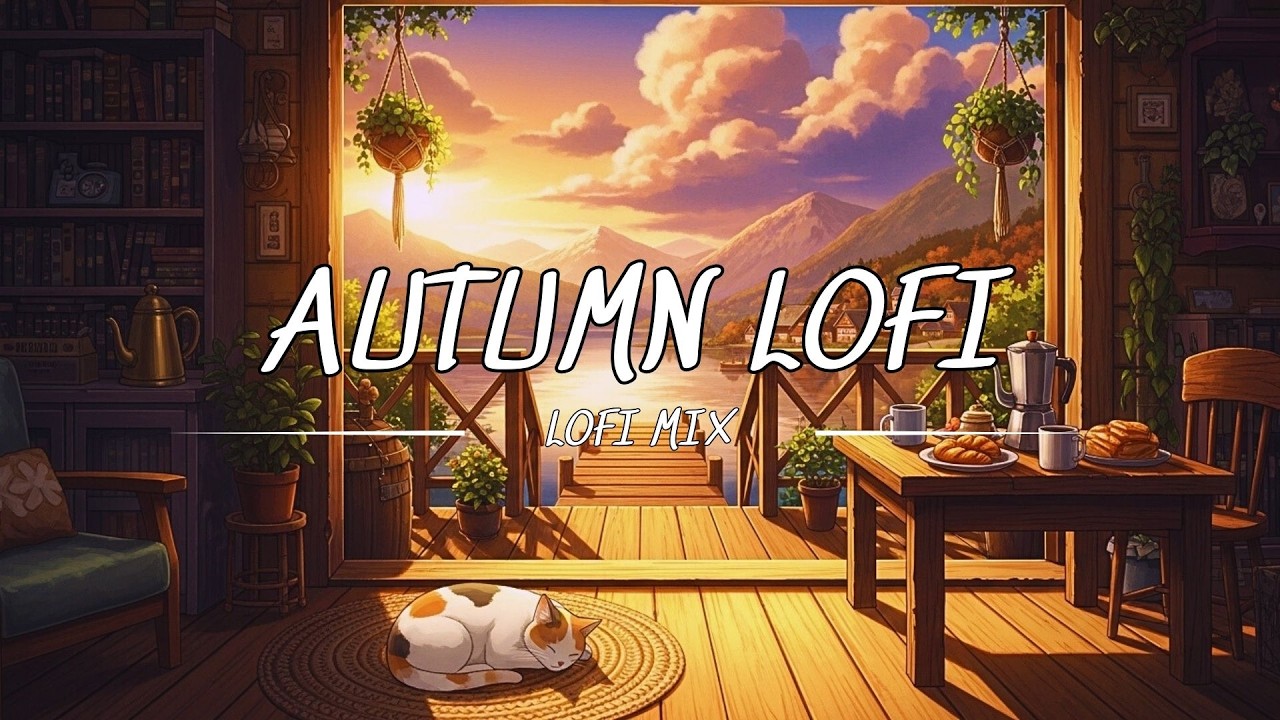autumn lofi 🍂 falling leaves at the engawa for reading, working, or cleaning