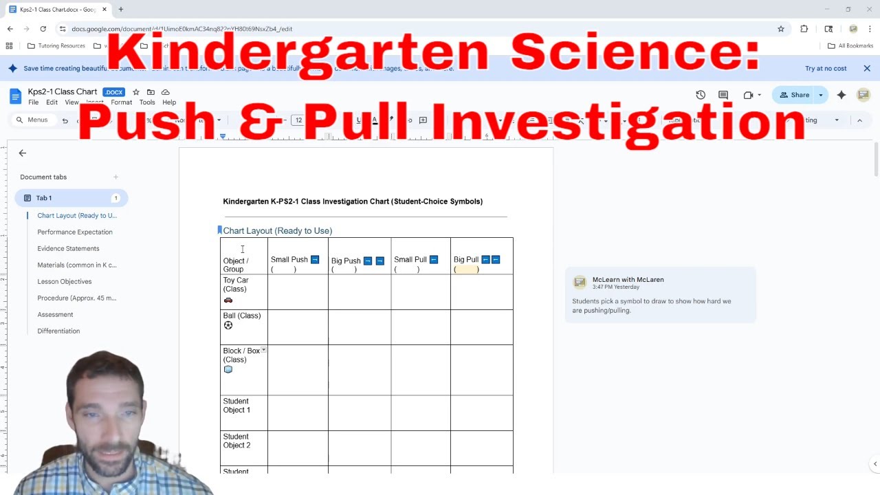 Kindergarten Science: Push & Pull Investigation (K-PS2-1 No Reading Required!) - Teacher PD