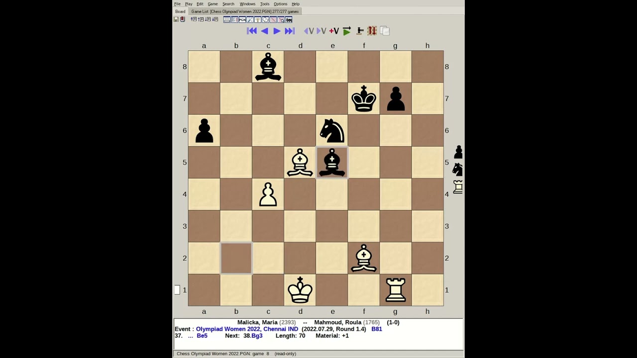Malicka, Maria vs Mahmoud, Roula | Chess Olympiad Women 2022, Chennai India
