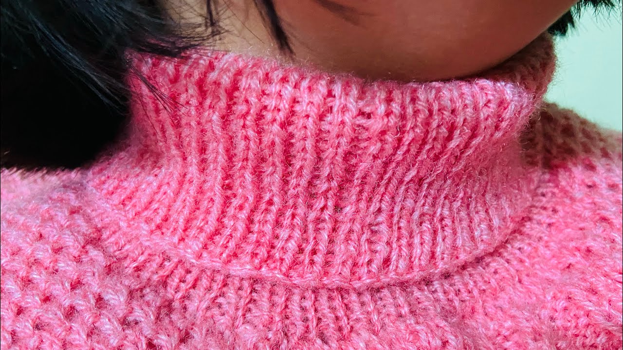 High neck knitting for L-size women’s sweaters | round neck / high neck | how to knit high neck