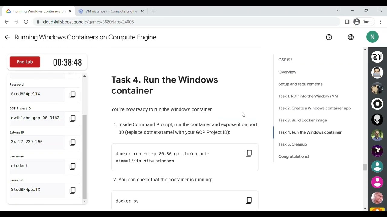 Running Windows Containers on Compute Engine | 100% Score | Qwiklab |
