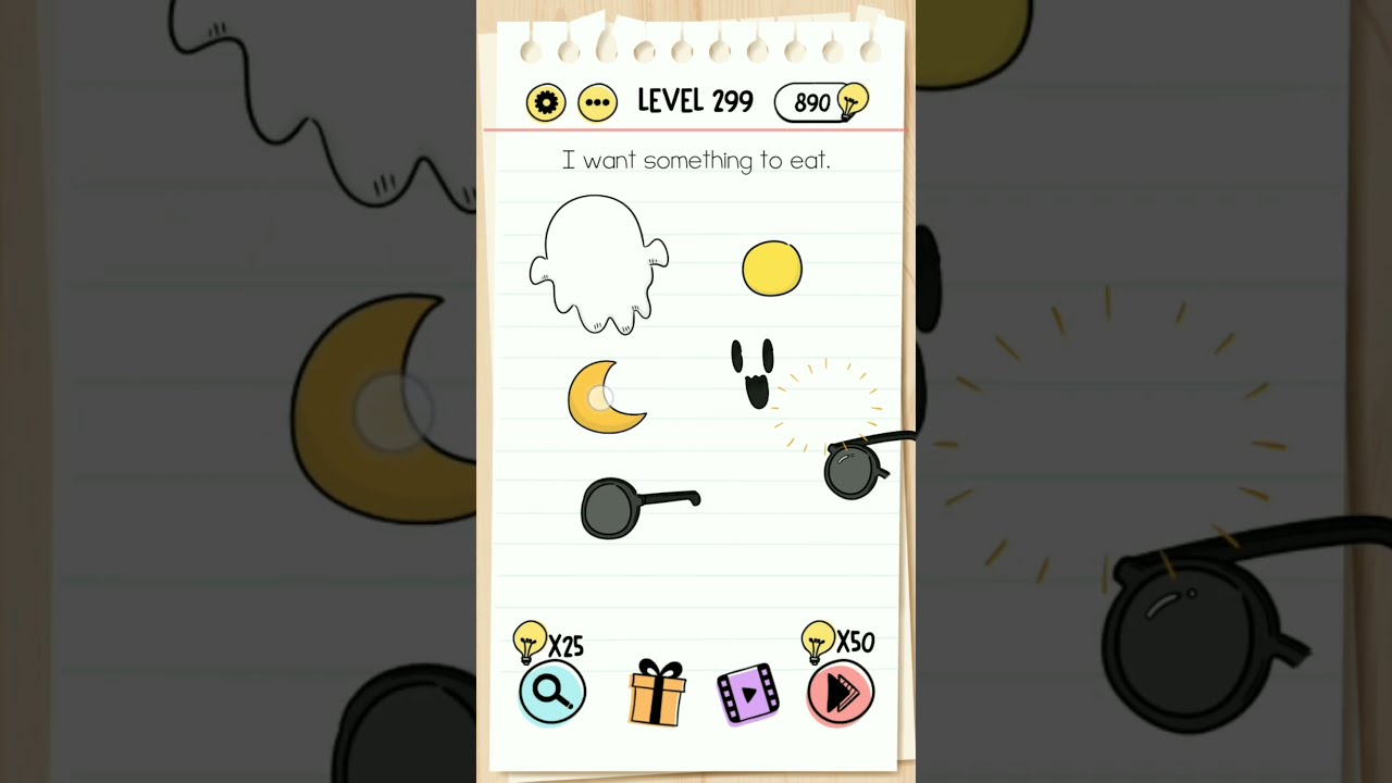 Brain Test Level 299 i want something to eat.