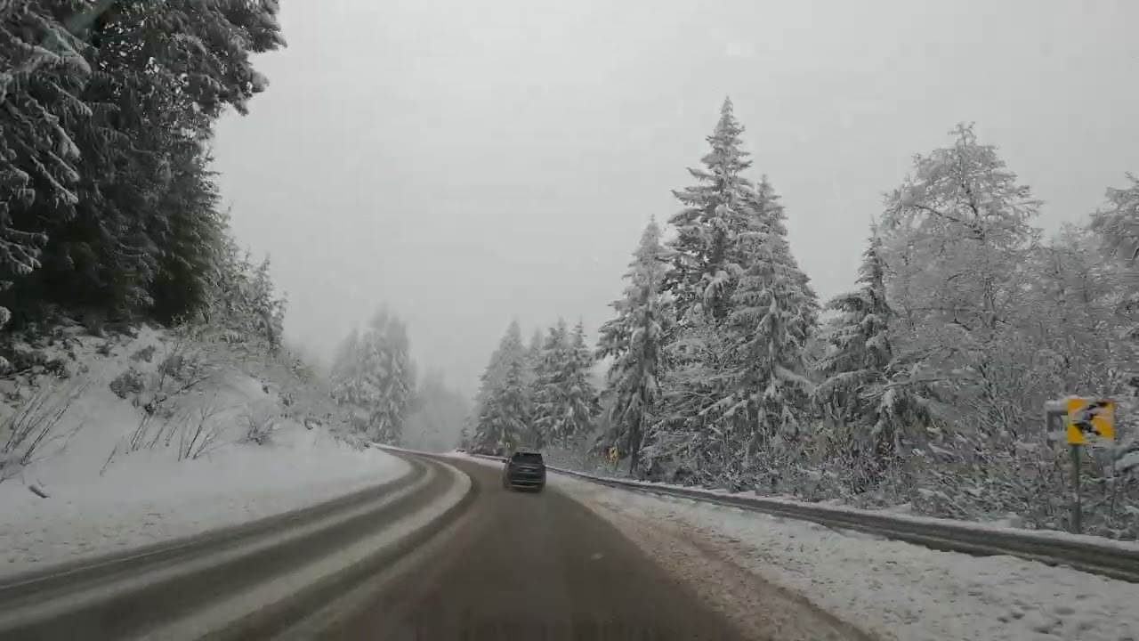 Abundant Snow Driving Over Oregon's Coast Range Mountains | 4K Realtime Scenic Driving