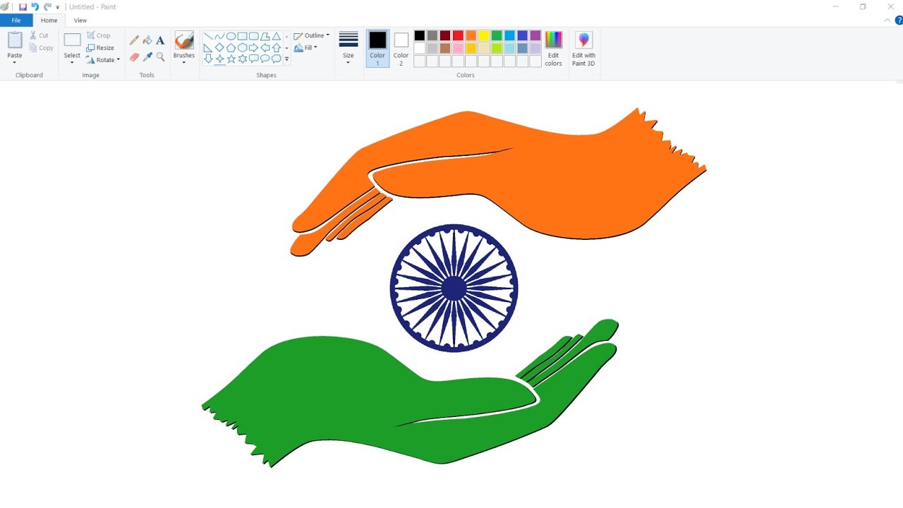 Republic Day Drawing | How to draw in Ms Paint.