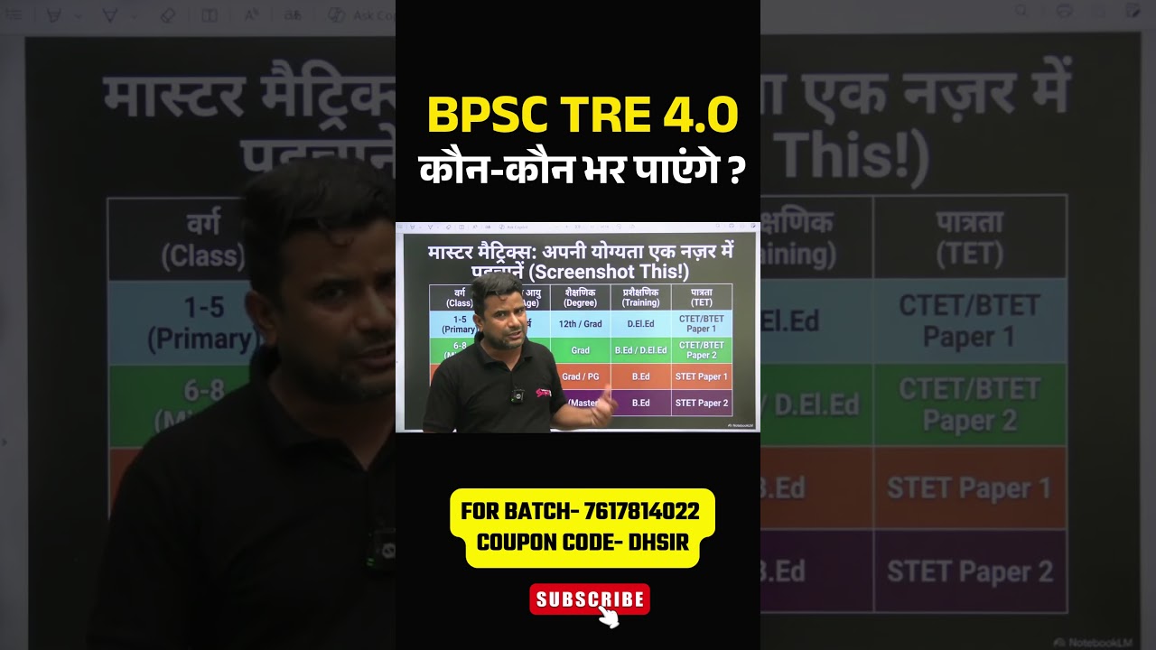 BPSC TRE 4.0 Eligbility  #bpsctre4 #bpscteacher