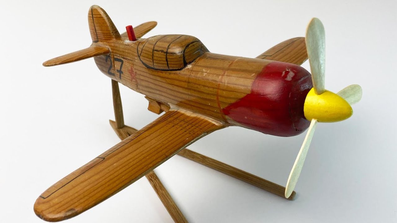 Wood Carving -  Lavochkin La 7 plane - Wooden Aircraft