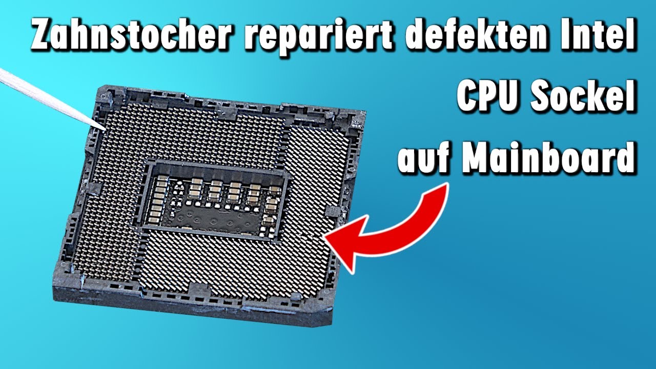 Intel CPU Sockel verbogene Pins reparieren - LGA Mainboard Reparatur erfolgreich - Deutsch